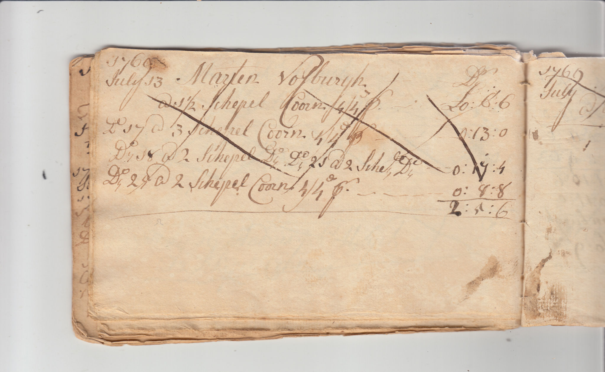 BH105 Pg 34, 1759-1771 & 1783 - Farm Sales Account Book - Pages 31-44